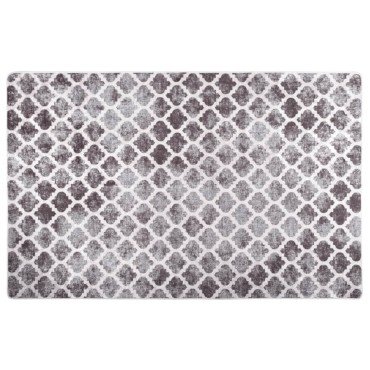 vidaXL Χαλί Πλενόμενο Γκρι και Λευκό 160x230cm