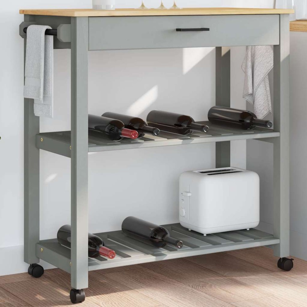 vidaXL Τρόλεϊ Κουζίνας MONZA 84x40x88,5cm από Μασίφ Ξύλο Πεύκου 1 τεμ.
