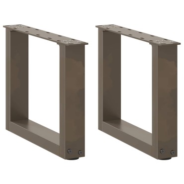 vidaXL Πόδια Τραπεζιού Σαλονιού σε Σχήμα U 2 τεμ. από Φυσικό Ατσάλι 30x(30-31)cm Ατσάλι