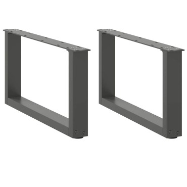 vidaXL Πόδια Τραπεζιού Σαλονιού σε Σχήμα U 2 τεμ. Ανθρακί 70x(30-31)cm Ατσάλι