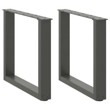 vidaXL Πόδια Τραπεζιού Σαλονιού Σχήματος U 2 τεμ. Ανθρακί 50x(42-43)cm Ατσάλι