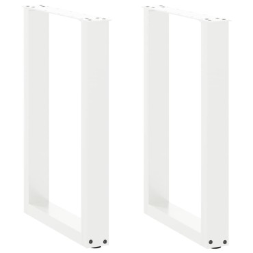 vidaXL Πόδια Τραπεζαρίας σε Σχήμα U 2 τεμ. Λευκά 50x(72-73)cm Ατσάλι