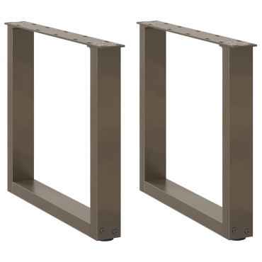 vidaXL Πόδια Τραπεζιού Σαλονιού σε Σχήμα U 2 τεμ. από Φυσικό Ατσάλι 50x(42-43)cm Ατσάλι