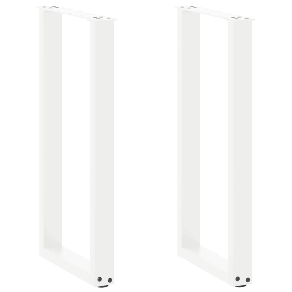 vidaXL Πόδια Κονσόλας σε Σχήμα U 2 τεμ. Λευκά 38x(72-73)cm Ατσάλι