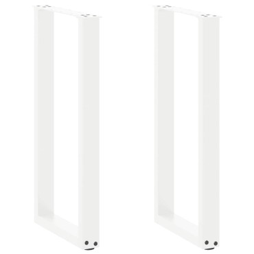 vidaXL Πόδια Κονσόλας σε Σχήμα U 2 τεμ. Λευκά 38x(72-73)cm Ατσάλι