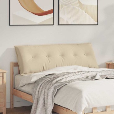 vidaXL Μαξιλάρι Πλάτης Κρεμ 140 x 50 cm Ύφασμα Μικροΐνας