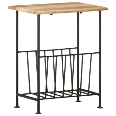 vidaXL Ραφιέρα Περιοδικών 40x30x50cm Μασίφ Ξύλο Μάνγκο / Ατσάλι 1 τεμ.