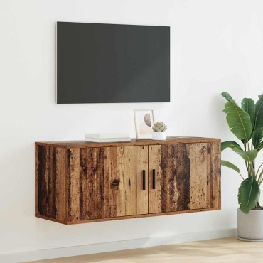 vidaXL Κρεμαστό Ντουλάπι Τηλεόρασης 100x34,5x40cm Παλιό Ξύλο