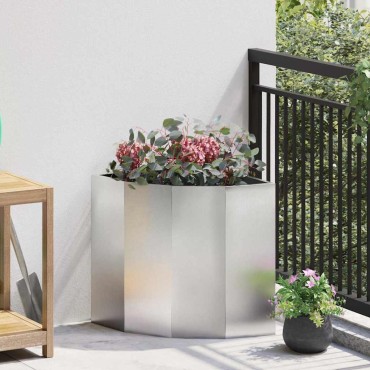 vidaXL Γωνιακό Ροδόδεντρο Ασημί 45 x 45 x 50 εκ Ανοξείδωτο ατσάλι