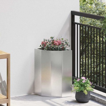 vidaXL Γωνιακό Ροδόδεντρο Ασημί 30 x 30 x 50 cm Ανοξείδωτο ατσάλι