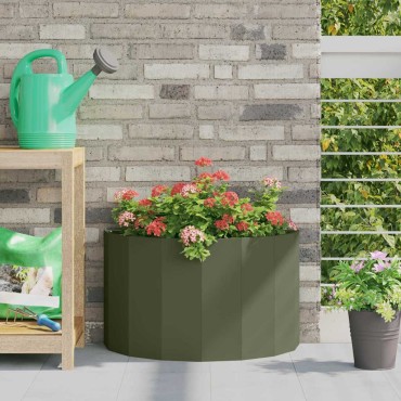 vidaXL Γλάστρα Ελιά Πράσινη 60 x 30 x 35 εκ Ατσάλι