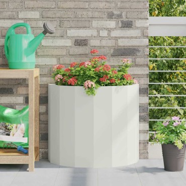vidaXL Γλάστρα Λευκό 60 x 30 x 50 εκ. Ατσάλι