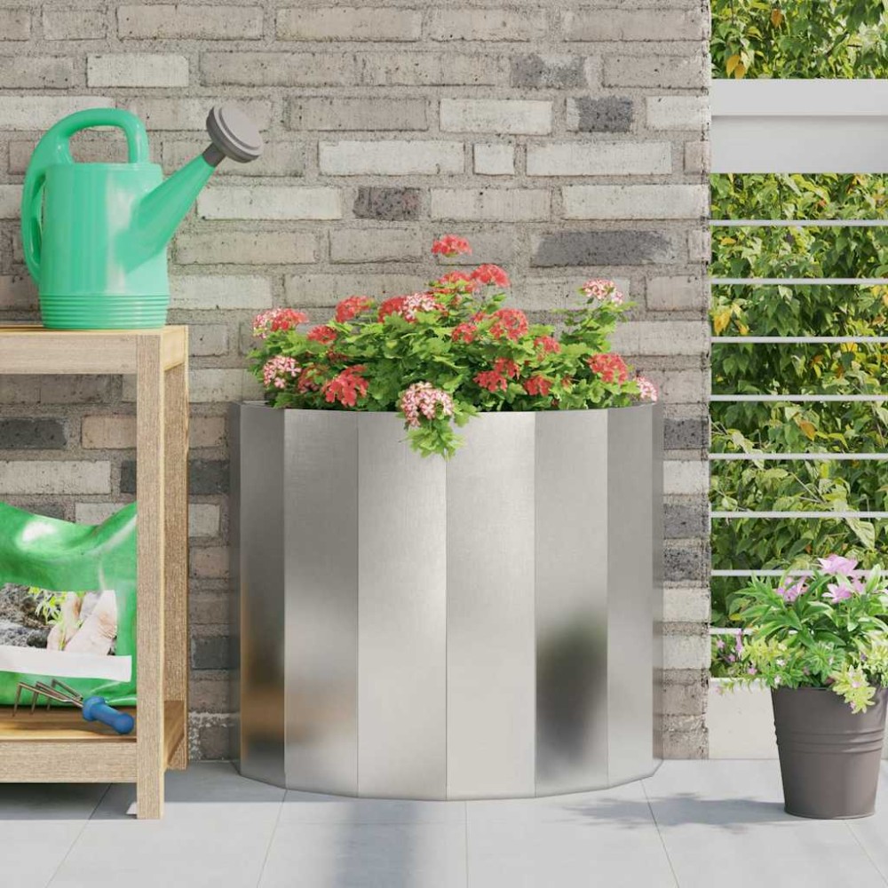 vidaXL Γλάστρα Ασημί 60 x 30 x 50 εκ. Ανοξείδωτο ατσάλι