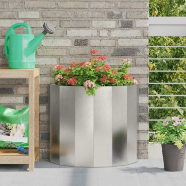 vidaXL Γλάστρα Ασημί 60 x 30 x 50 εκ. Ανοξείδωτο ατσάλι