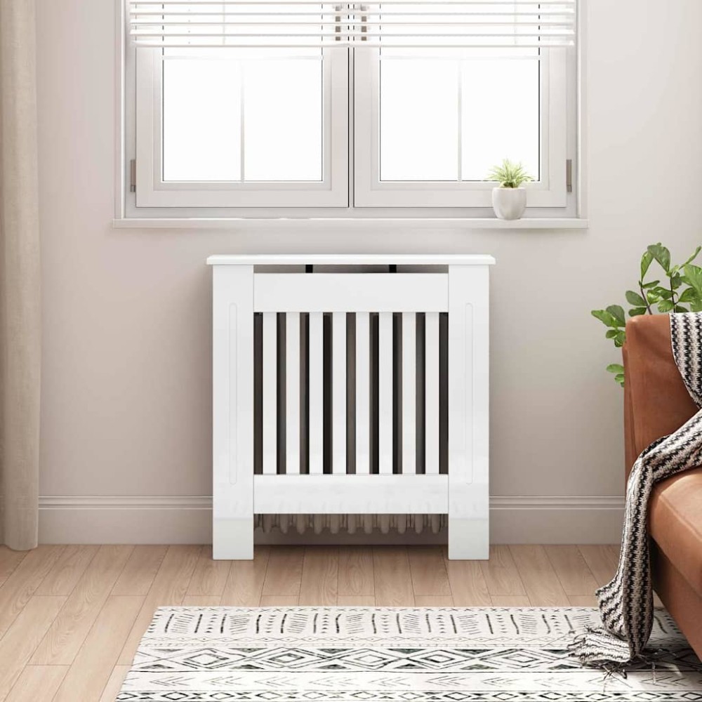 vidaXL Καπάκι Καλοριφέρ Γυαλιστερό Λευκό 78 x 19 x 81,5 cm