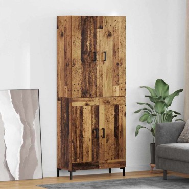 vidaXL Highboard Παλιό Ξύλο 69,5x34x180cm Επεξεργασμένο Ξύλο 1 τεμ.