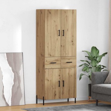 vidaXL Highboard Artisan Oak 69,5x34x180cm Επεξεργασμένο Ξύλο 1 τεμ.