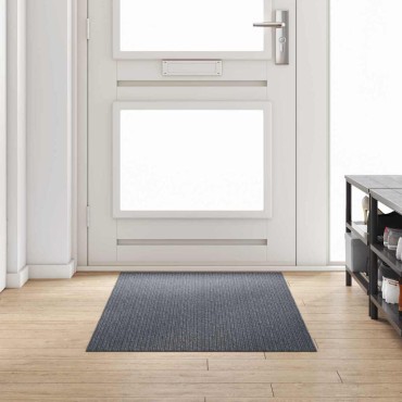 vidaXL Δερμάτινο Χαλί Γκρι 80x200cm ύφασμα