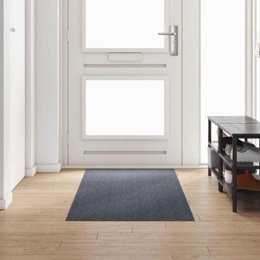 vidaXL Δερμάτινο Χαλί Γκρι 80x250cm ύφασμα