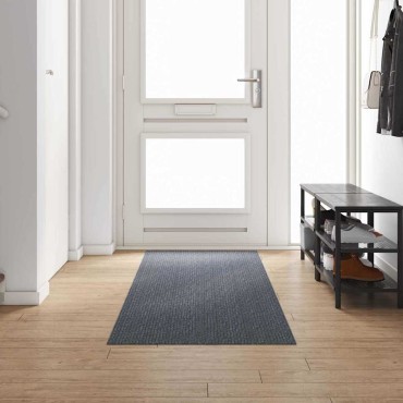 vidaXL Δερμάτινο Χαλί Γκρι 80x300cm ύφασμα