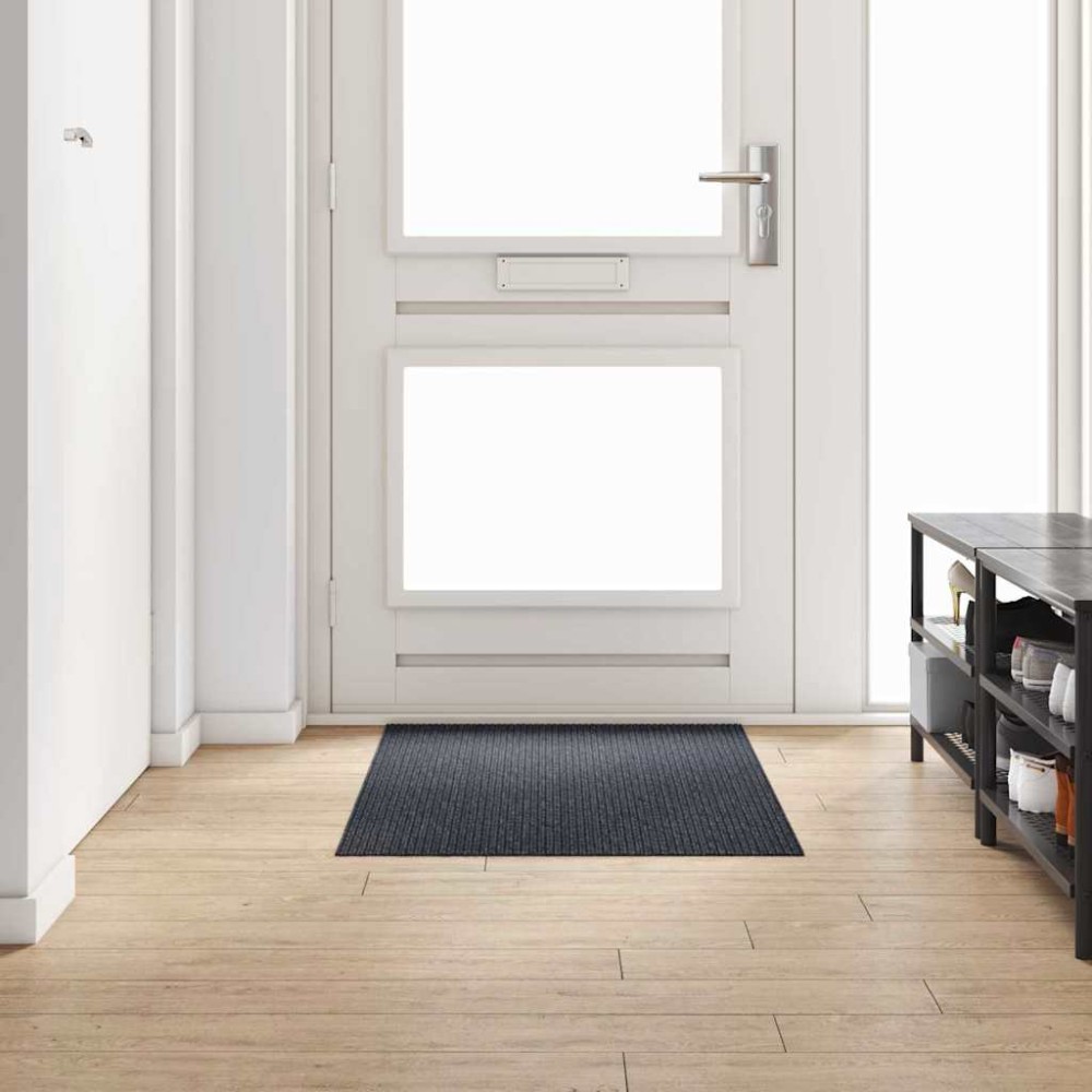 vidaXL Δερμάτινο Χαλί Ανθρακί 80x150cm ύφασμα