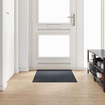 vidaXL Δερμάτινο Χαλί Ανθρακί 80x150cm ύφασμα