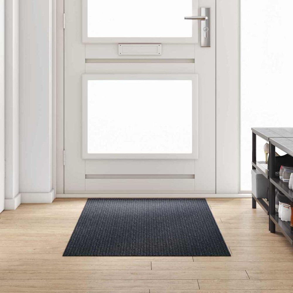 vidaXL Δερμάτινο Χαλί Ανθρακί 80x200cm ύφασμα