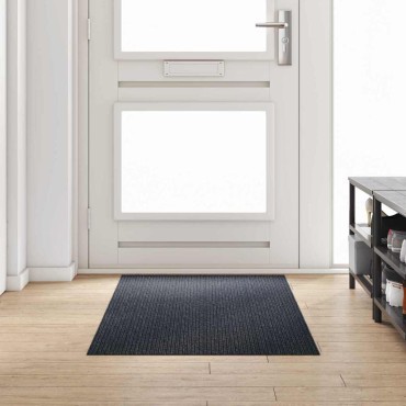 vidaXL Δερμάτινο Χαλί Ανθρακί 80x200cm ύφασμα