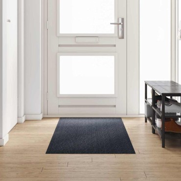 vidaXL Δερμάτινο Χαλί Ανθρακί 80x250cm ύφασμα