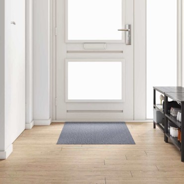vidaXL Δερμάτινο Χαλί Ανοιχτό γκρι 80x150cm ύφασμα