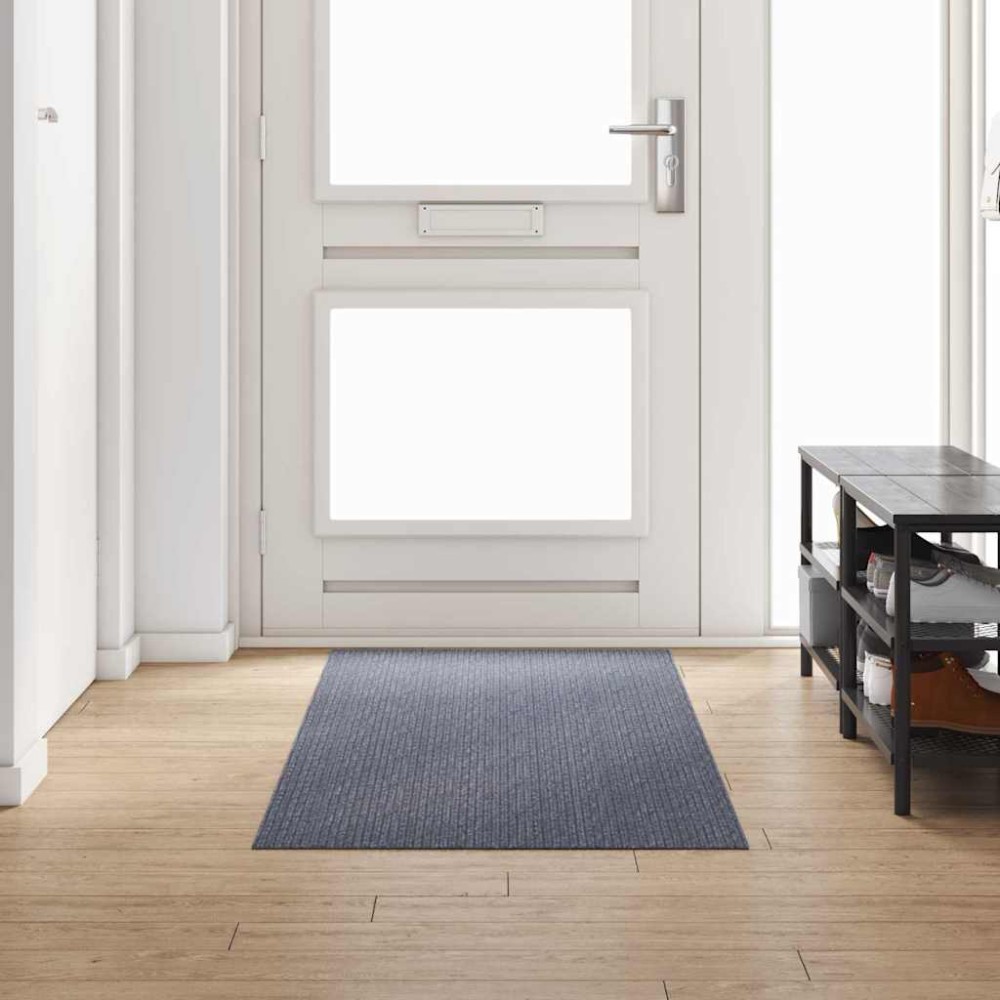 vidaXL Δερμάτινο Χαλί Ανοιχτό γκρι 80x250cm ύφασμα