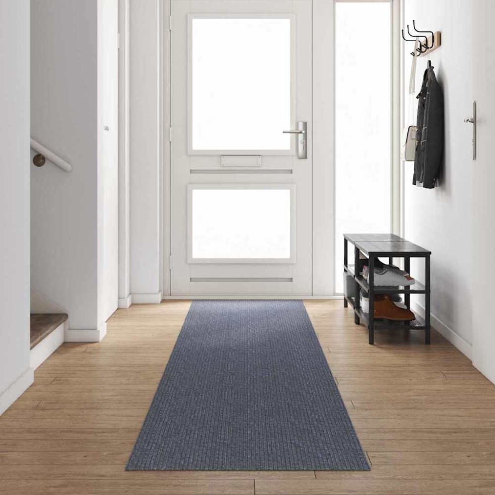 vidaXL Δερμάτινο Χαλί Ανοιχτό γκρι 80x500cm ύφασμα