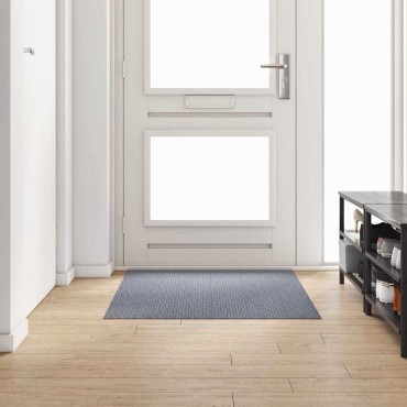vidaXL Δερμάτινο Χαλί Ανοιχτό γκρι 100x150cm ύφασμα