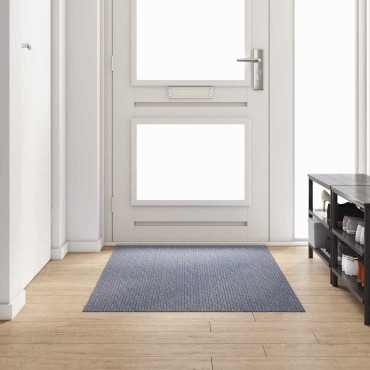 vidaXL Δερμάτινο Χαλί Ανοιχτό γκρι 100x200cm ύφασμα