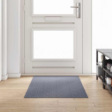 vidaXL Δερμάτινο Χαλί Ανοιχτό γκρι 100x300cm ύφασμα