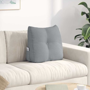 vidaXL Μαξιλάρι Πλάτης Ανοιχτό γκρι 45 x 24 x 50 εκ ύφασμα