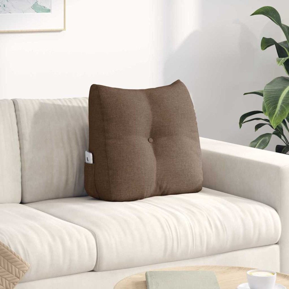 vidaXL Μαξιλάρι Πλάτης Καφέ 45 x 24 x 50 εκ ύφασμα