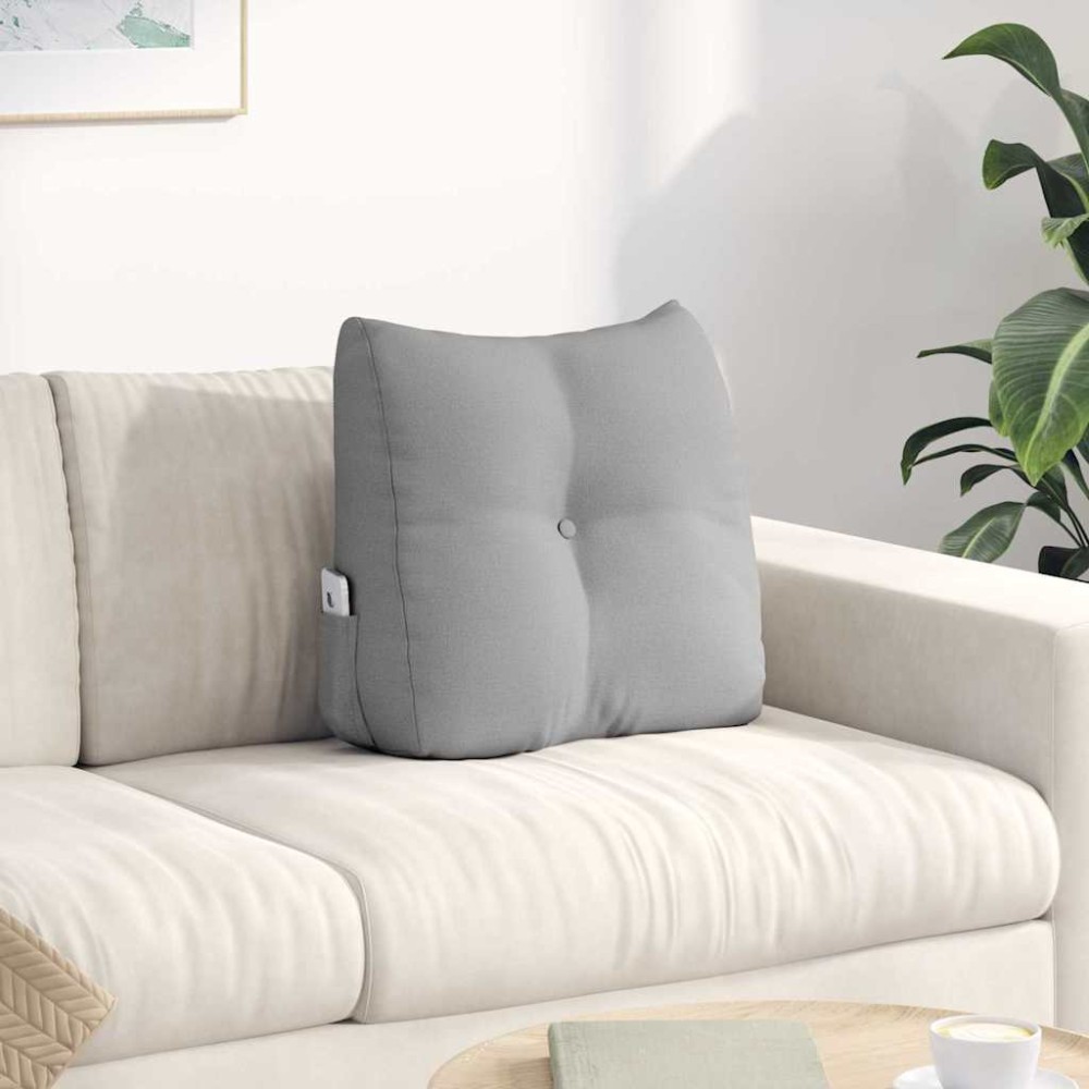 vidaXL Μαξιλάρι Πλάτης Σκίουρος Γκρί 45 x 24 x 50 εκ ύφασμα