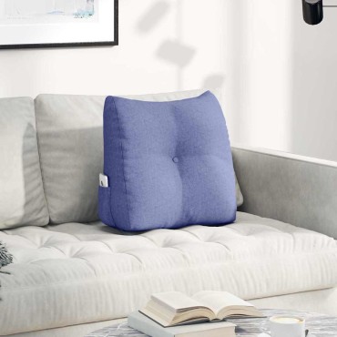 vidaXL Μαξιλάρι Πλάτης Μπλε τζην 45 x 24 x 50 εκ ύφασμα