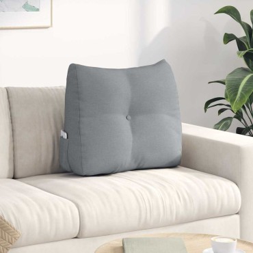 vidaXL Μαξιλάρι Πλάτης Ανοιχτό γκρι 60 x 24 x 50 εκ ύφασμα