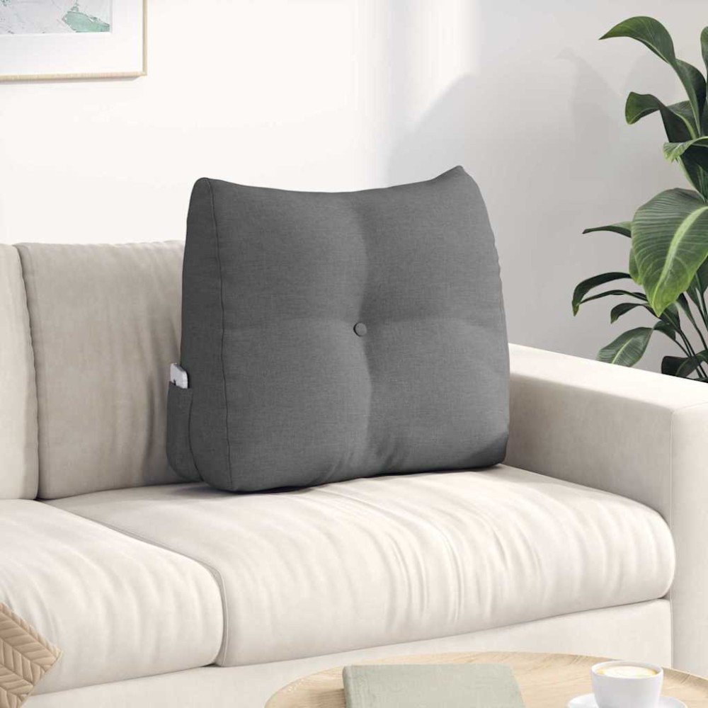 vidaXL Μαξιλάρι Πλάτης Σκούρο Γκρι 60 x 24 x 50 εκ ύφασμα