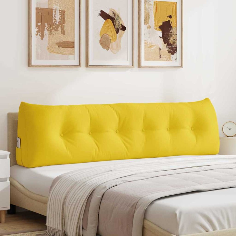 vidaXL Μαξιλάρι Πλάτης Απαλό Κίτρινο 180 x 24 x 50 εκ ύφασμα