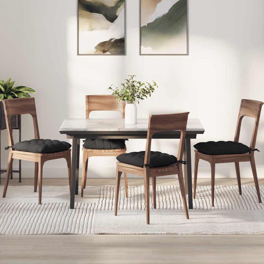 vidaXL Μαξιλάρια καθισμάτων 4 pcs Μικροΐνες Μαύρο 40x40x6cm