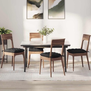 vidaXL Μαξιλάρια καθισμάτων 4 pcs Μικροΐνες Μαύρο 40x40x6cm