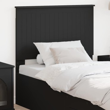 vidaXL Κεφαλάρι Μαύρο Επεξεργασμένο ξύλο 93x7x100cm 1 τεμ.