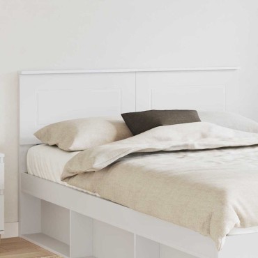 vidaXL Κεφαλάρι Λευκό Επεξεργασμένο ξύλο 153x3x90cm 1 τεμ.