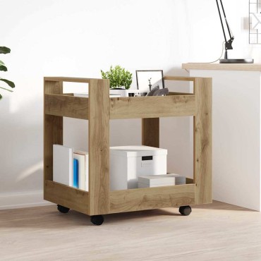 vidaXL Τροχήλατο Γραφείο Artisan Oak 60x45x60 εκ