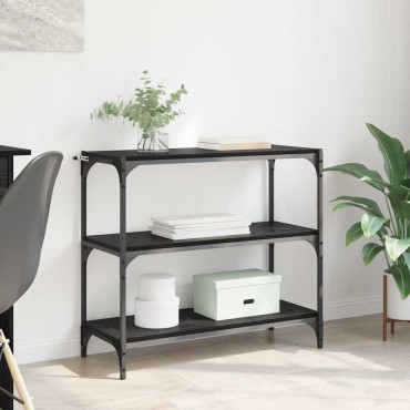 vidaXL Βιβλιοθήκη Μαύρη Οξυά 80x33x70,5cm 1 τεμ.