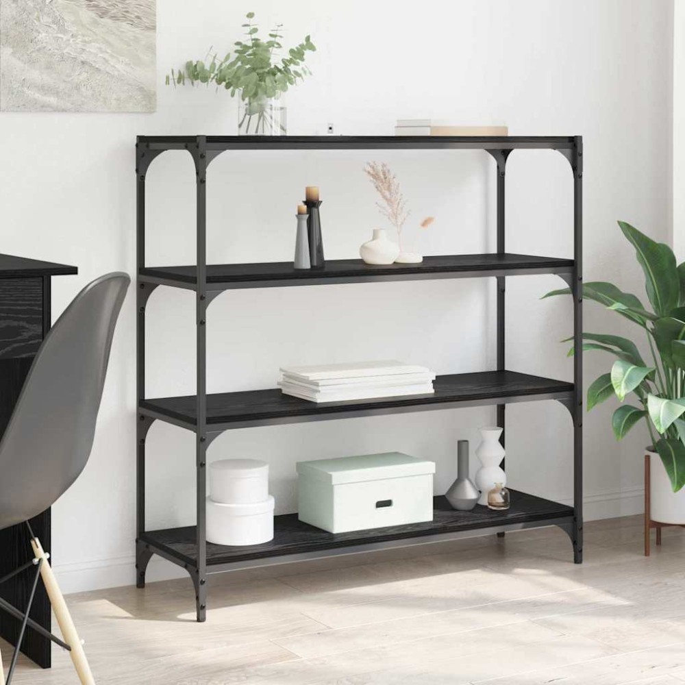 vidaXL Βιβλιοθήκη Μαύρη Οξυά 100x33x100cm 1 τεμ.