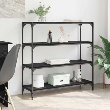 vidaXL Βιβλιοθήκη Μαύρη Οξυά 100x33x100cm 1 τεμ.